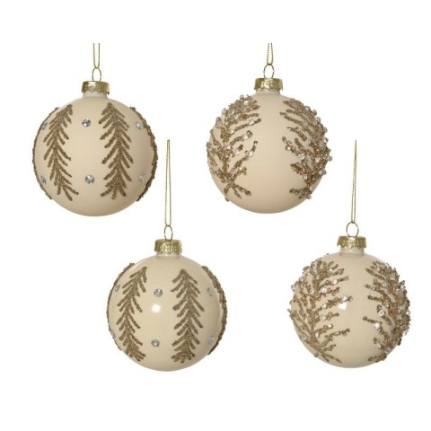 SFERA VETRO RAMI STRASS D.8 CREAM